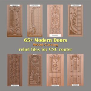 Modern Door Wood Carving CNC Doors. Eight intricate panels featuring lotus, grapevines, sun motifs, and floral scrolls. Each 3D CNC door design showcases high-quality relief carving for an STL file download. Includes symmetrical mandalas and a 3D texture pattern door panel, perfect for premium wood machining and architectural projects.